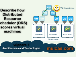 Describe how DRS scores virtual machines